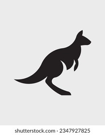 Vector logo kangaroo simple black