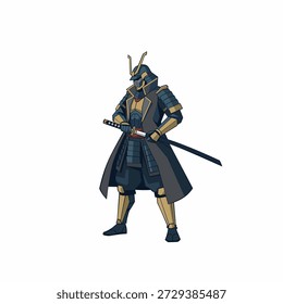 Logotipo de Vector de la mascota del Caballero de Katana 