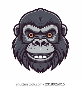 vector logo of kawaii gorilla face