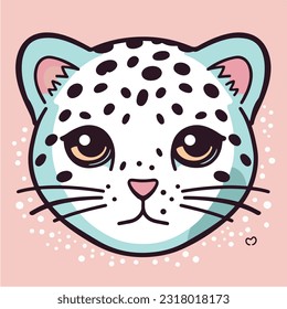 vector logo of kawaii leopard face