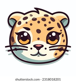 vector logo of kawaii leopard face