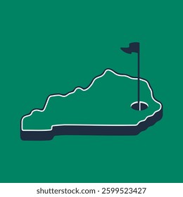Vector logo of Kentucky State Golf Club, USA. Golf course state map