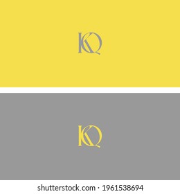 Vector logo of  KQ and QK Initial letter uppercase modern logo design template elements.  Illuminating and Ultimate letter Isolated on white background. Can be used as  business, Brands, Mascot.