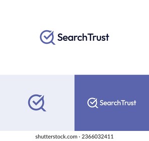 Vector logo for a KYC identity verification company, search and trust mixed