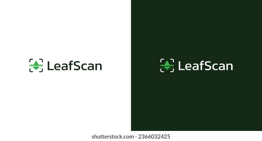 Vector logo for a KYC identity verification company, leaf scan logo