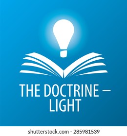 vector logo lamp illuminates book