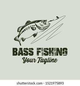 Vector Logo Largemouth Bass Fishing Stock Vector (Royalty Free) 1521975893
