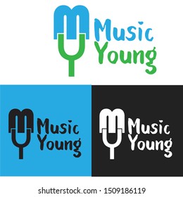 Vector Logo latter M and Y  With different Background .Graphic icon symbol for Music studio or band.