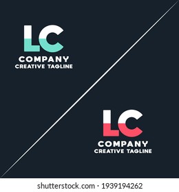 Vector logo of lc and cl initial letter design in red and white style. Can be used as Logo, Brands, Mascot.