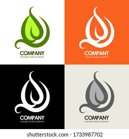 vector logo of a leaf. logo design. vector logo. creative logo.