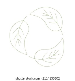 Vector logo leaf design templates and badges in trendy linear style - zero waste concept - ecological lifestyle. plastic free emblem for packaging eco-friendly and organic products