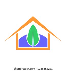 logotipo vectorial de un invernadero de hojas