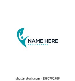 vector logo of leaves and people