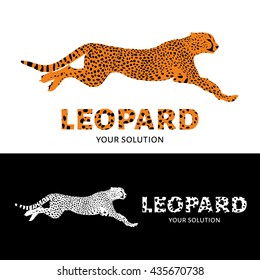 Vector logo leopard. Brand's logo in the form of a leopard jump