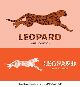 Vector logo leopard. Brand's logo in the form of a leopard jump