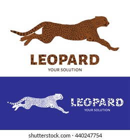 Vector logo leopard. Brand's logo in the form of a leopard jump