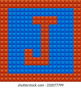 Vector logo with letter alphabet J, font in modern design