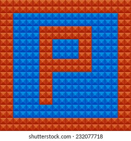 Vector logo with letter alphabet P, font in modern design