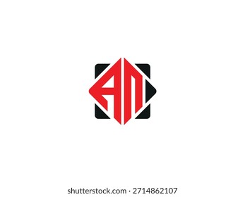 Vector AN logo, Letter AN, NA letter logo design. Initial letter NA uppercase monogram logo.