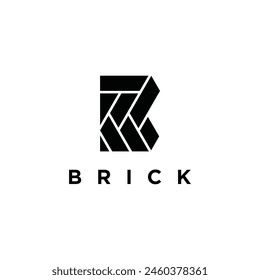 vector logo letter B brick. white background