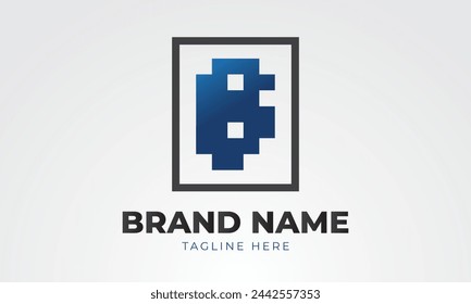 Vector Logo of the letter B forming a building
