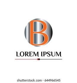 Vector logo of letter B on silver background