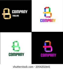 Letra B del logotipo del vector con una variedad de opciones de color