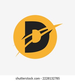 Vector logo letter B with yellow color circle