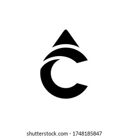 vector logo letter C black and white