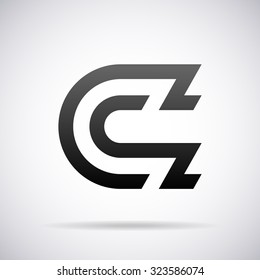 Vector logo for letter C. Design template