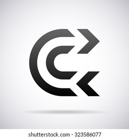 Vector logo for letter C. Design template