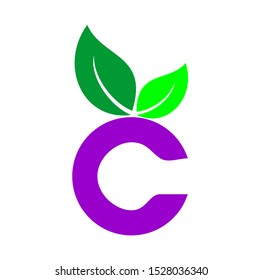 Vector Logo Letter C And Leaves