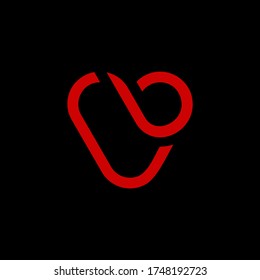 vector logo letter cb in red