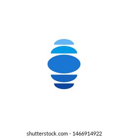 Vector Logo I Letter Circle Signal Wave Communication Telephone Company