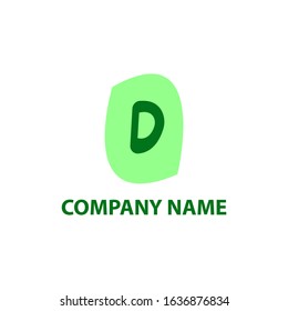 Vector logo letter "D" with abstract designs