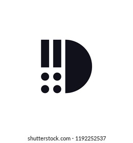 Vector Logo Letter D. D Letter Design Vector Stripes Squares and Circles.