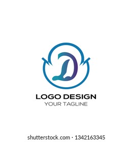 Vector logo for letter D design template