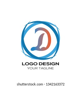 Vector logo for letter D design template