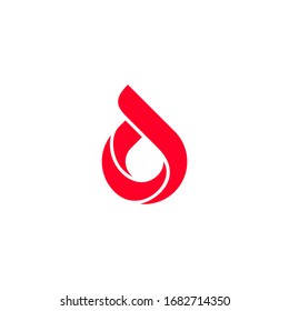 letra d del logotipo vectorial en rojo