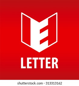 vector logo the letter E in the open book