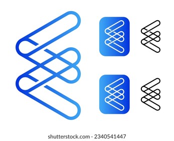 Vector logo letter "E". A set of logo options in a minimalist, modern, trendy, flat style. Elegant corporate identity with gradient isolated on white background.