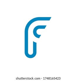 vector logo letter f in blue