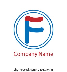 Vector logo of the letter "f" with two circles