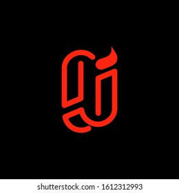 Vector Logo Letter I Fire