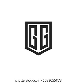 vector logo of letter G G in form of shield