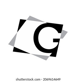 Vektorlogo aus Buchstaben G und quadratischer Form, für kostenloses Design.