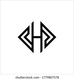vector logo letter H in black
