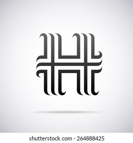 Vector logo for letter H design template