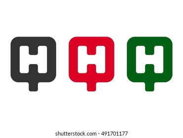 vector logo of letter H and Q