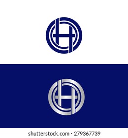 Vector logo with letter H surrounded with circle